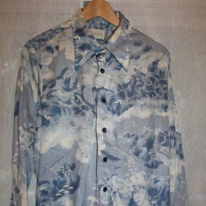 vintage 70's huckapoo retro disco large shirt